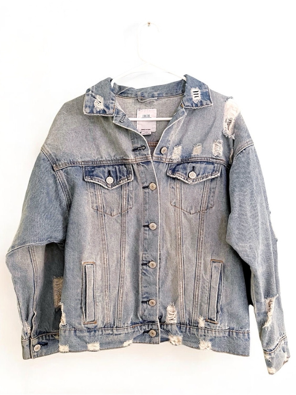 Vici Light Blue Distressed Denim Jacket